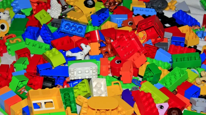 Jolly Heap Klocki Piankowe Magnetyczne Różowo Limonkowe 100El.