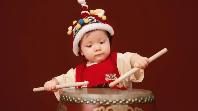Leantoys Muzyczny Bębenek Melodie Światła Piosenki Turkus